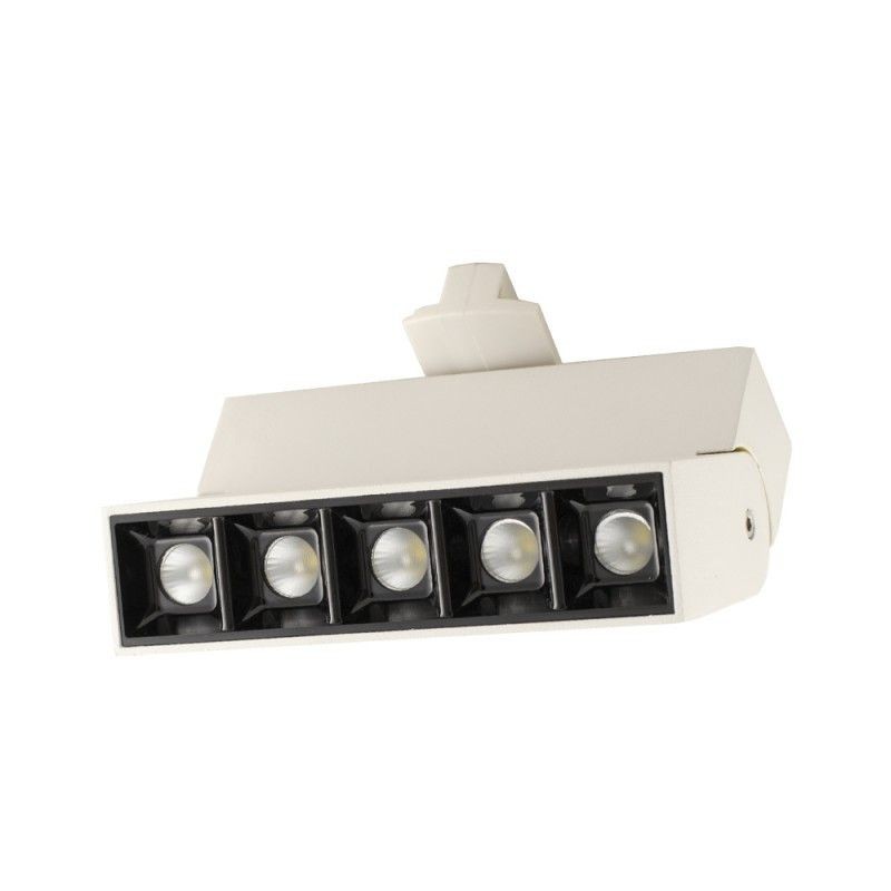 Spot LED 10W, 1140lm - 50 000 ore, directionabil pe sina monofazata, LED Market, LM35-5BK, Corp alb LED market Catalog