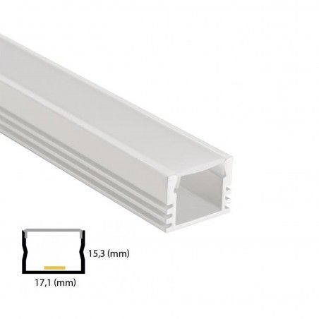 Profil de aluminiu pentru banda LED L-017 2m LED market Profil de aluminiu pentru banda LED