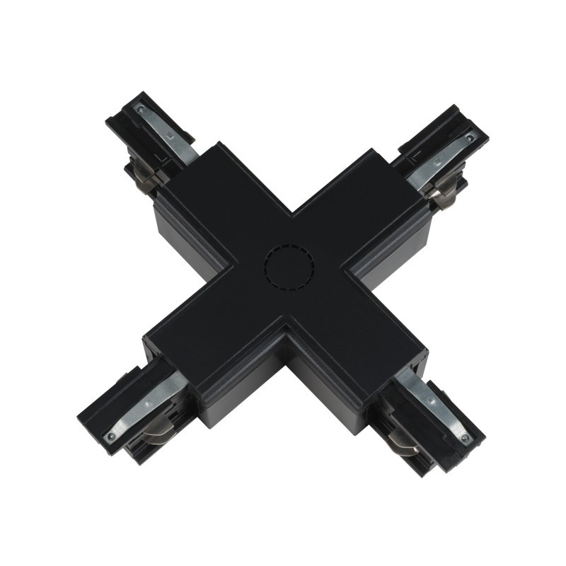 Track Line Conector 4x90° X Type Black 4Wires BLACK H-04 LED market Accesorii pentru proiectoare montate pe sina