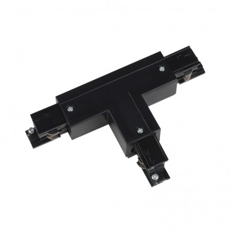 Track Line Conector 2x90° T Type 4wires BLACK H-04 LEFT LED market Accesorii pentru proiectoare montate pe sina