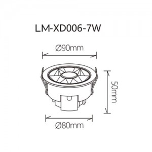 Spot LED rotund incastrabil LM-XD006-7W-BK+DB