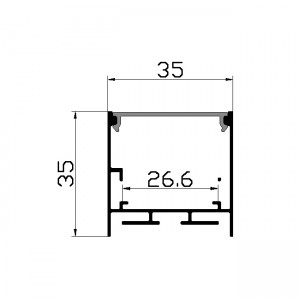 Profil suspendat din aluminiu anodizat LED, LMX-3535-M, LED Market, Culoare gri, Lungime 1m LED market